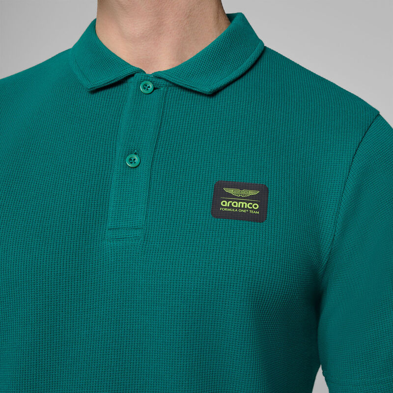 AMF1 FW MENS TECH WAFFLE POLO - green