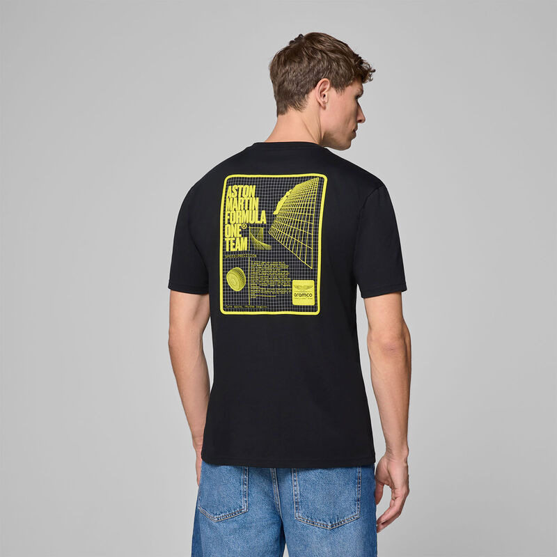 AMF1 FW MENS GRID GRAPHIC TEE - black