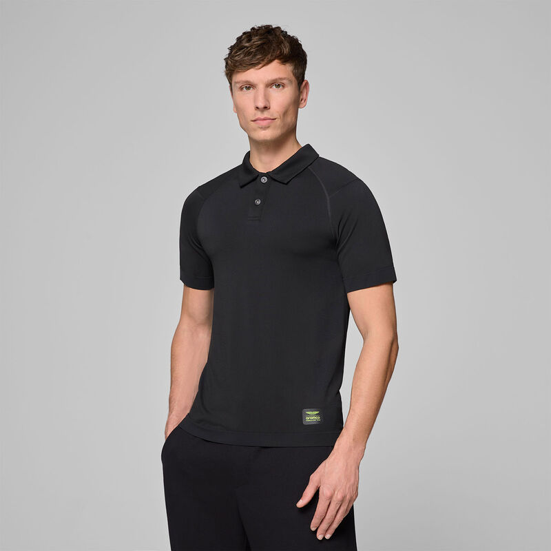 AMF1 FW MENS SEAMLESS POLO - black