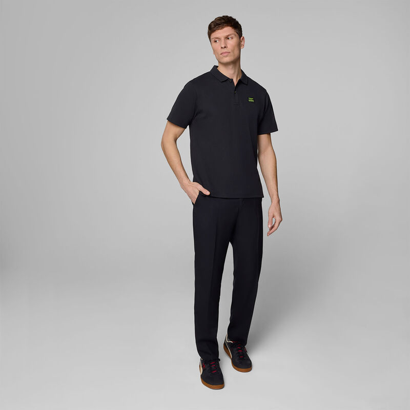AMF1 FW MENS TECH WAFFLE POLO - black