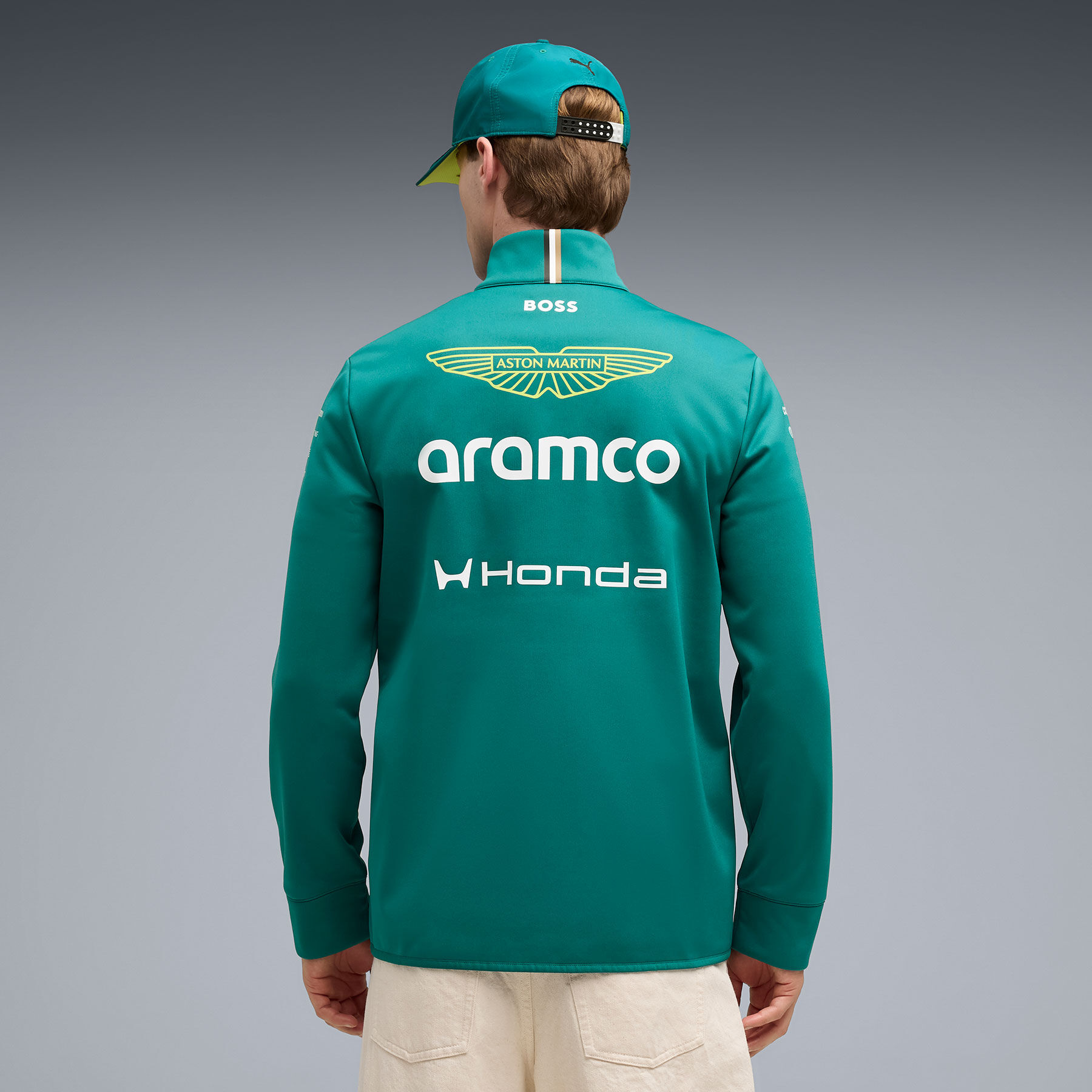 Shop | 2026 Replica Team Softshell Jacket green | Aston Martin F1 Team