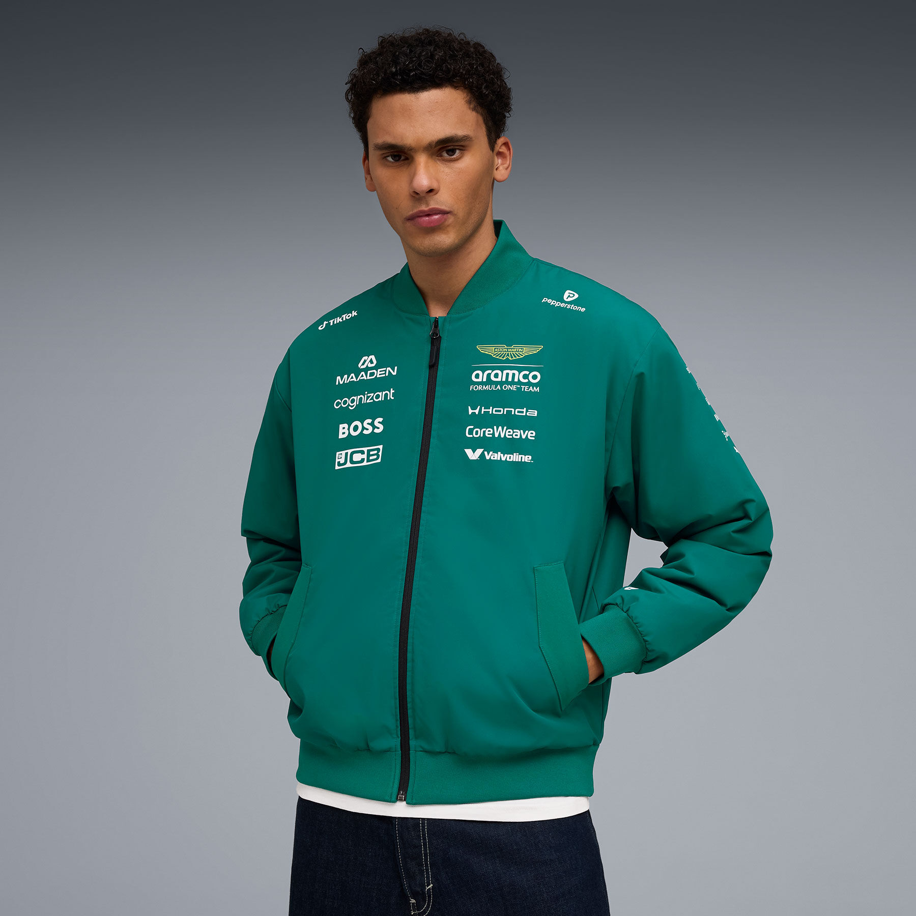 Shop | 2026 Replica Team Bomber Jacket green | Aston Martin F1 Team