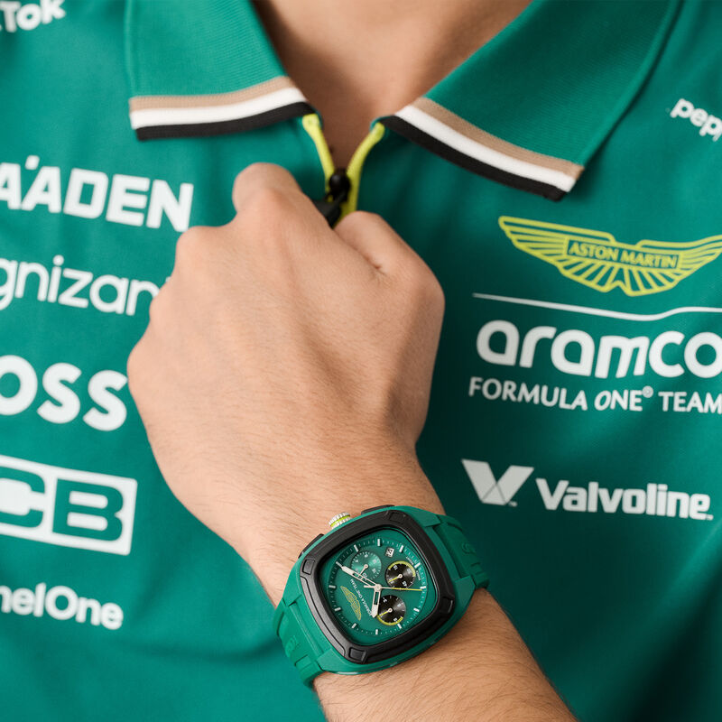 AMF1 OVR SILICONE STRAP WATCH - Green