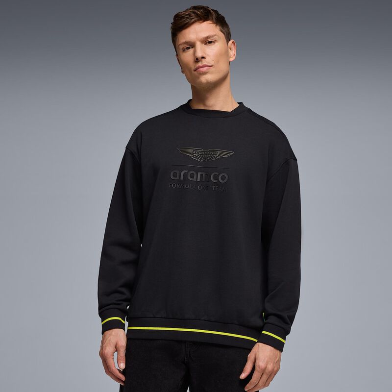 AMF1 FW LOGO STEALTH CREW SWEAT - True Black