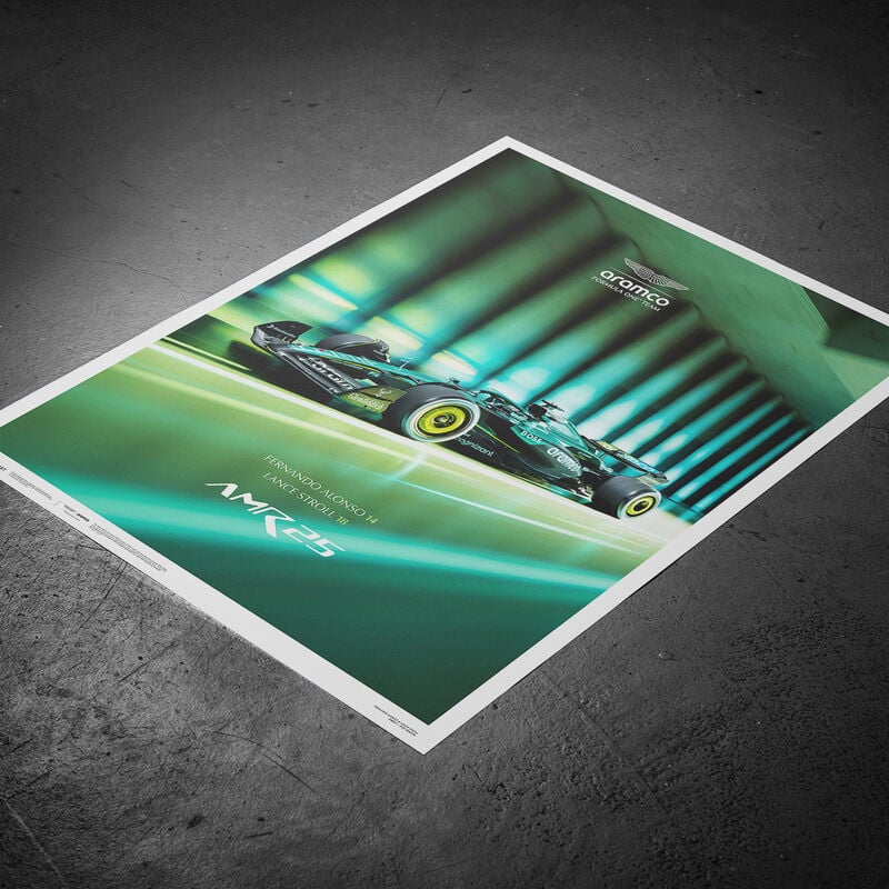 AMF1 GLOW AMR25 LAUNCH POSTER - dark green