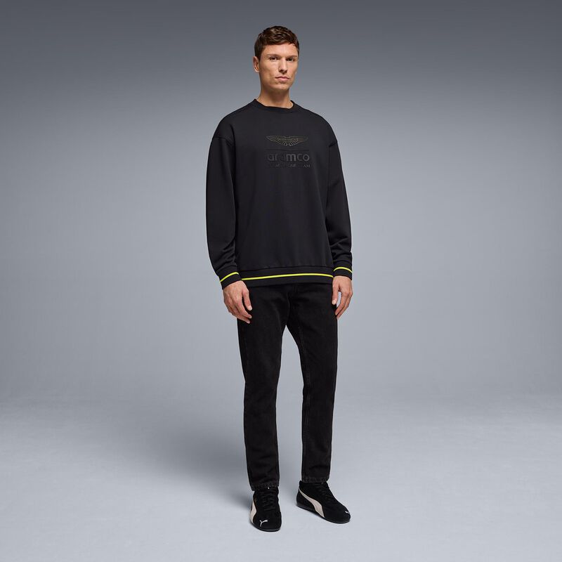 AMF1 FW LOGO STEALTH CREW SWEAT - True Black