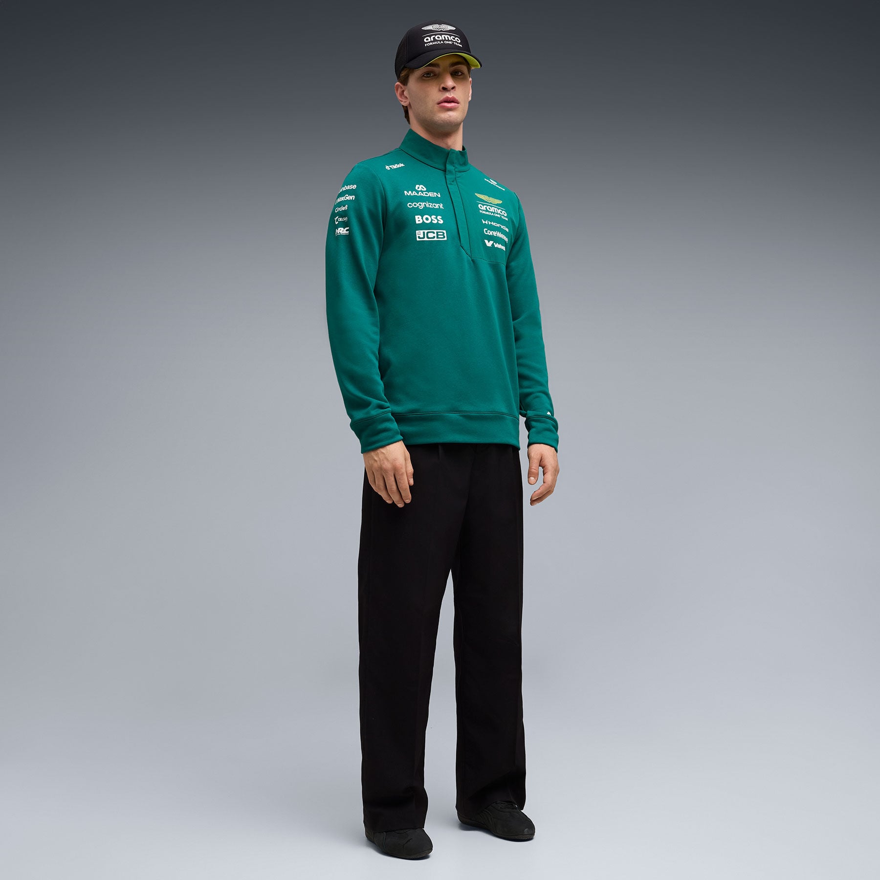 Shop | 2026 Replica Team Half Zip Sweater green | Aston Martin F1 Team