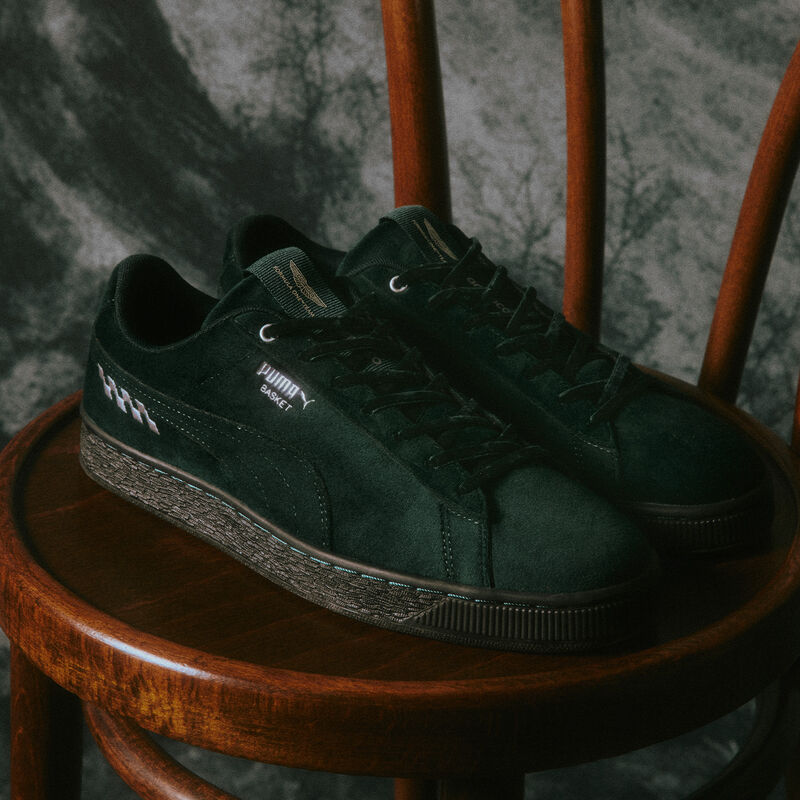 AMF1 LS BASKET VELVET - Green Lux-PUMA Silver