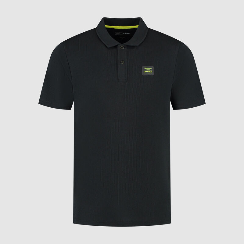 AMF1 FW MENS TECH WAFFLE POLO - black