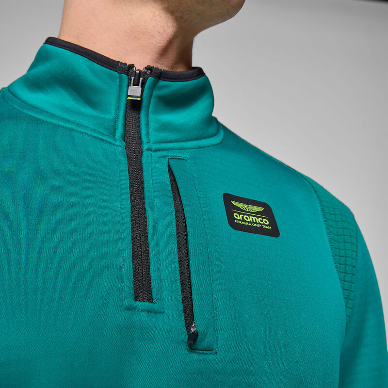 AMF1 FW MENS  1/4 ZIP SWEAT - green
