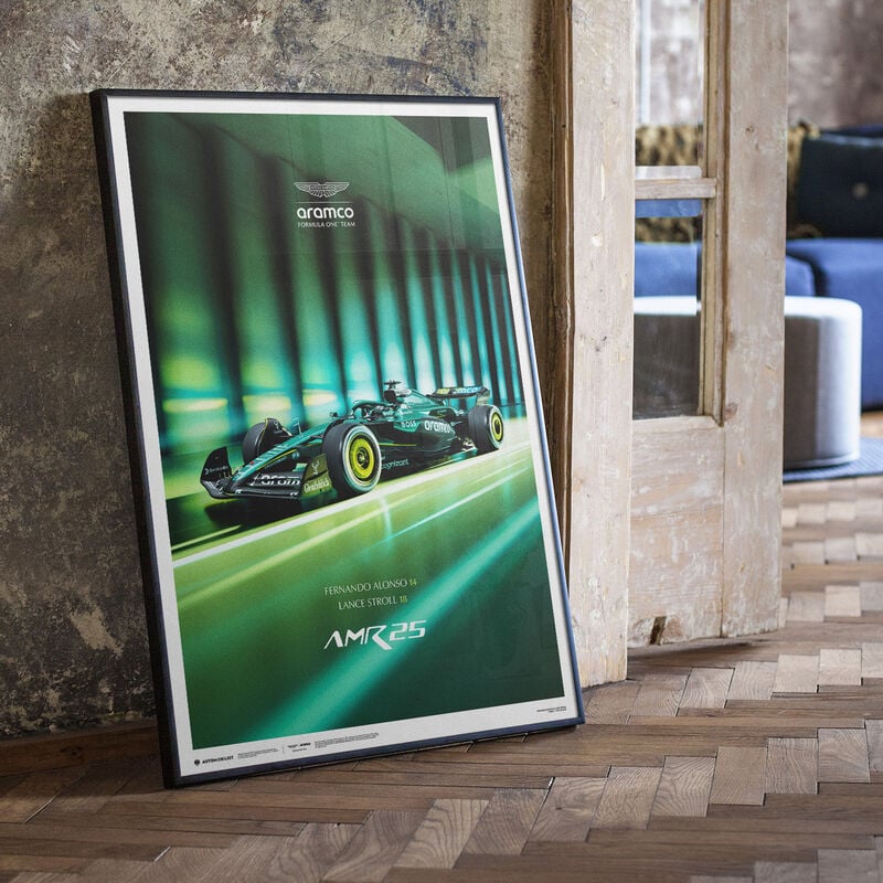 AMF1 GLOW AMR25 LAUNCH POSTER - dark green